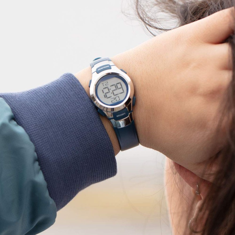 Armitron Sport Women's 45/7012NVSV Digital Watch with Matte Navy Strap