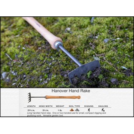 IDEALSPATEN - Made in Germany Since 1899 - Hanover Hand Rake - Professional Compact Cultivator Weeding Small Garden Tool 2lb - 21.5in (Hanover)#IS320