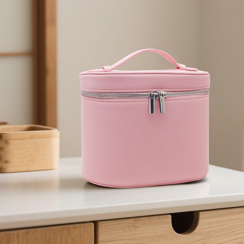 KJMYYXGS Leather Makeup Bag with Dividers Make Up Organizers with