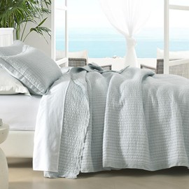 PANGUSHAN Quilt Set Queen Size, 100% Cotton Quilt Bedding Set Bedspread, Pick-Stitch Handcrafted Solid Color Chic Lightweight Quilted Comforter for Queen Bed, Gentle Gray, All Season, 3 Pieces