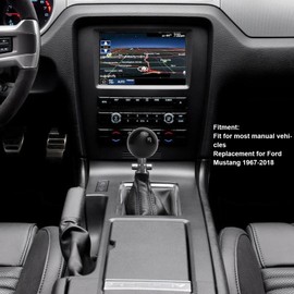 Akozon 5 Speed Gear Shift Knob for Manual Transmission Replacement Shifter Lever Stick Head Knob for Ford Models from 1967 to 2018 (Black Red)