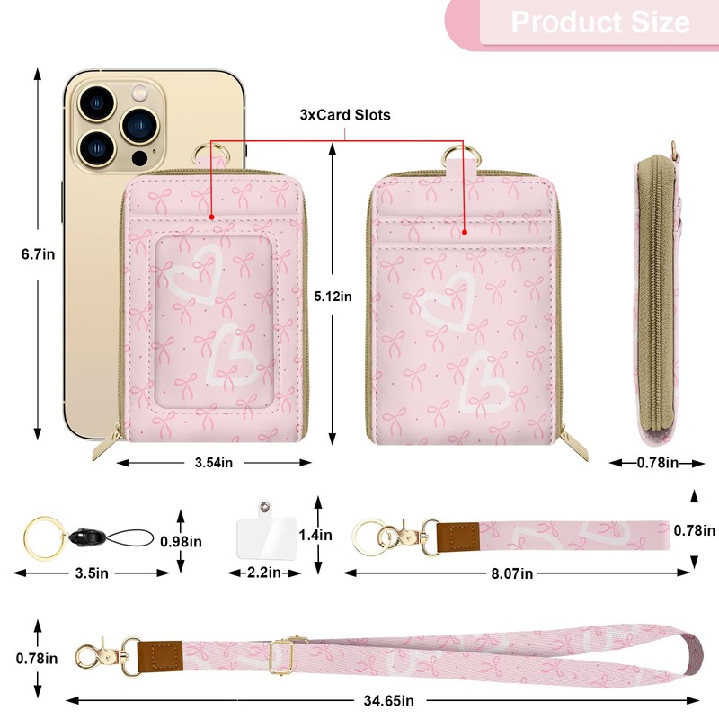 LAOTANGJIA ID Badge Holder with Lanyard Leather with 1 Zip