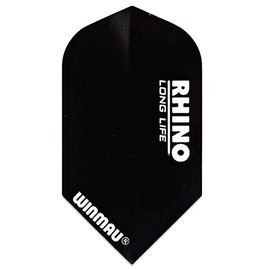 WINMAU Rhino Slim Black Dart Flights - 1 Set Per Pack (Total 3 Flights)