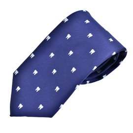 Dentist Necktie - Tooth and Teeth Design - Gift for Dentist or Oral Hygienist - Orthodontist Tie