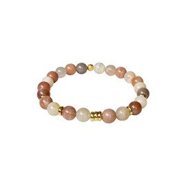 Sonnenstein Armband 18 karat goldplattiert Handmade mit echten Naturstein Perlen 8 mm - Heilsteine - Gr√∂√üe 18 cm - mit Geschenkbox