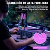 Micrófono PC Condensador USB, Microfono para Gamer, RGB, Reducción ENC