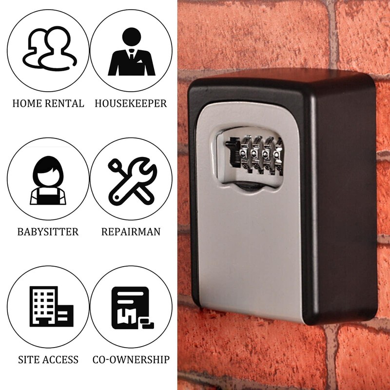 Holdfiturn Wall Mounted Key Safe Combination Lock Box with 12-Digit