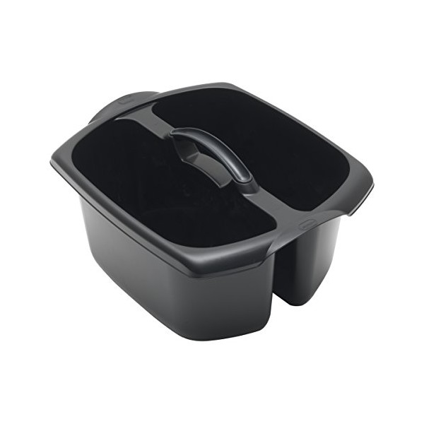 Addis 516932 Utility Cleaning Caddy with Twin Compartment and Handle, Black, 32 x 38.5 x 20 cm