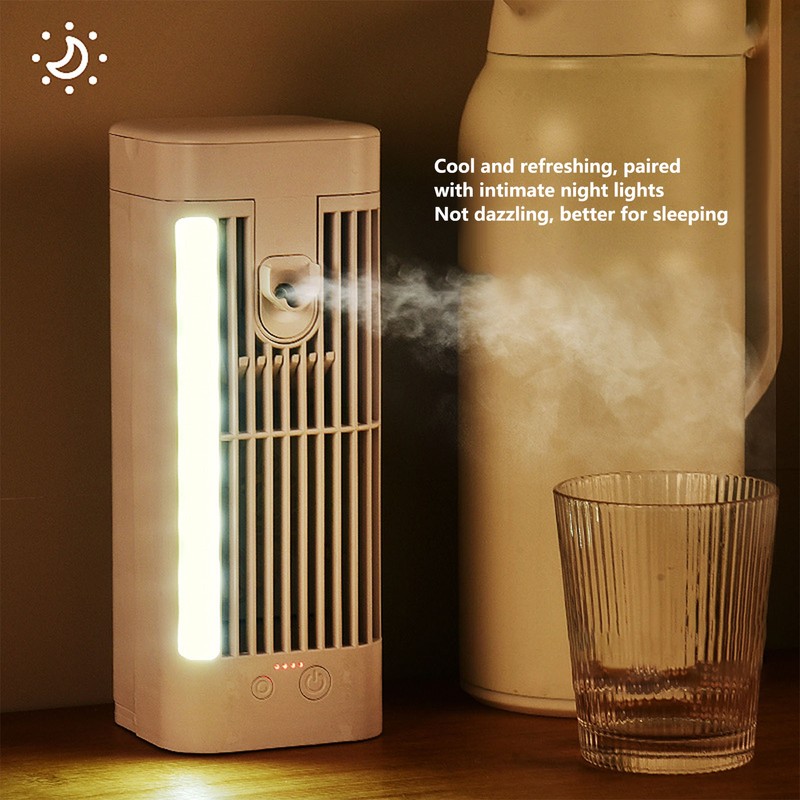 Desk Night Light Fan Power Adjustable Space Saving Quiet Multifunctional