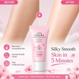 Sakura Hair Removal Cream for Smooth Skin – Gentle Fast-Action Formula for Arms, Legs & Underarms