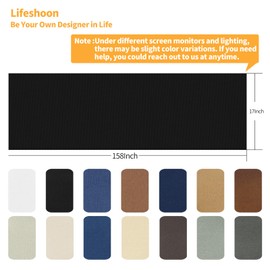 Lifeshoon Fabric Repair Patches, 17X158 Inch Canvas Self-Adhesive Fabric Patches Tape Durable, DIY Large Fabric Patches for Sofa, Couches, Furniture, Chair, Clothing （17X158 Inch, Dark Grey）