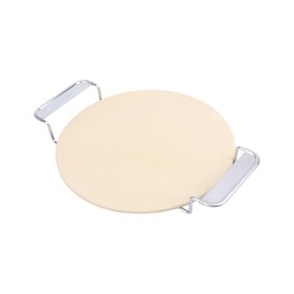 Westinghouse 13.3-Inch Pizza Stone with Stainless Steel Rack - Thermal Shock Resistant Baking Stone for Oven, Grill, or Coal Fire - Crispy Crust Every Time