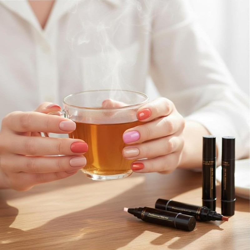 6 Piezas Pen Esmalte de Esmalte de Uñas, Rotuladores de