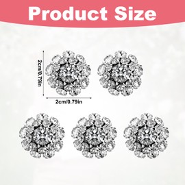 Gosknor 5pcs Rhinestone Button Covers, Detachable Flower Rhinestone Cuff Links Decorative Button Covers for Women Clothing Crafting