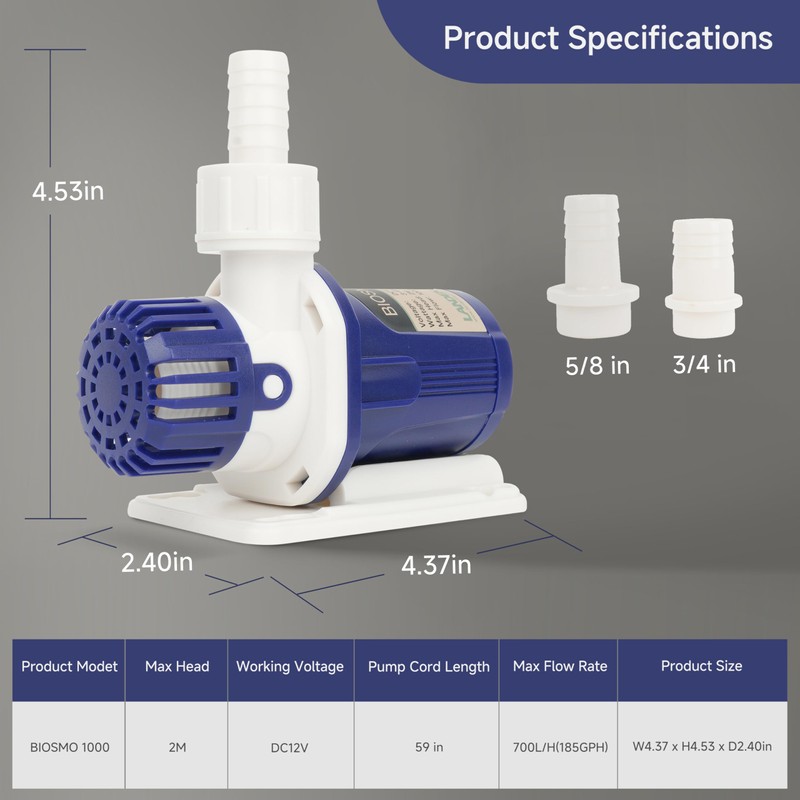 LANDEN BIOSMO 1000 DC Sine Wave Water Pump Return Pump