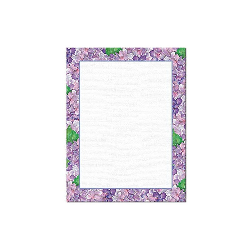 Purple Hydrangeas Letterhead Laser & Inkjet Printer Paper (25 Pack)