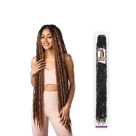 LULUTRESS Sensationnel Crochet Braids Pre-Looped Butterfly Locs 36in (1-pack, 1B)