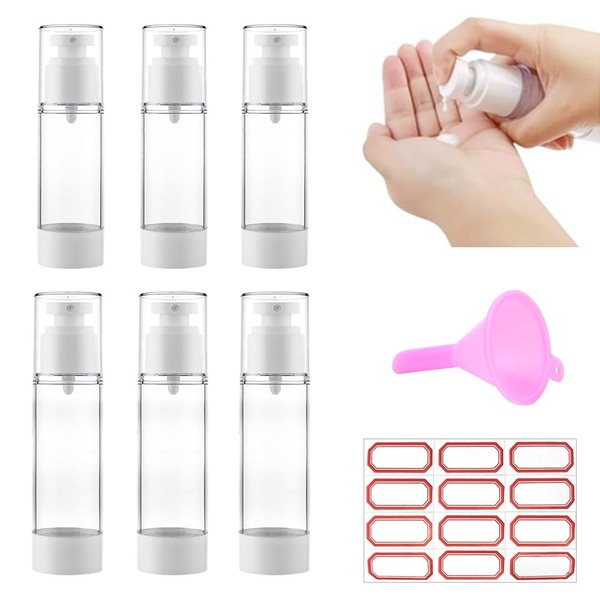 LYTIVAGEN Pack of 6 Empty Airless Pump Dispenser Cream Pump