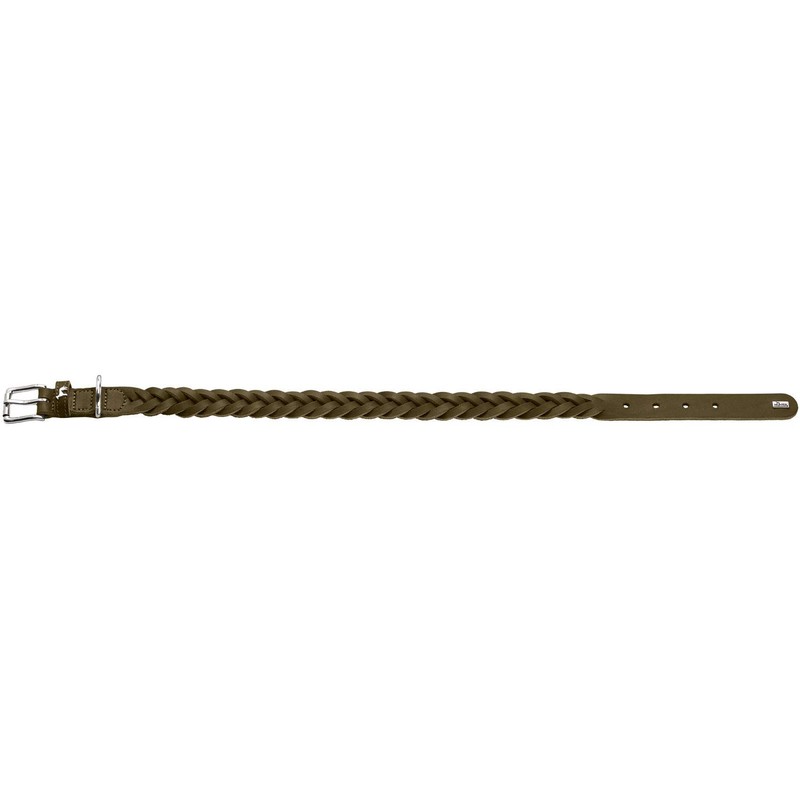 HUNTER Solid Education Special Dog Collar, Leather, Robust, Supple, Handbraided,