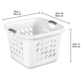 White Laundry Basket, Square, White, 19-In. 1217