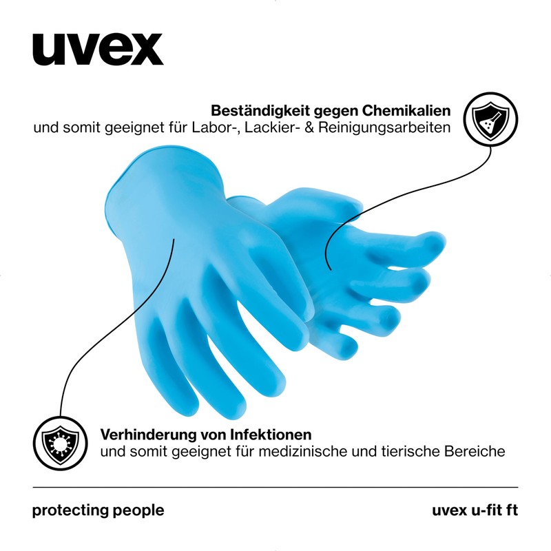 uvex U-FIT FT Disposable Gloves - Pack of 100 Nitrile