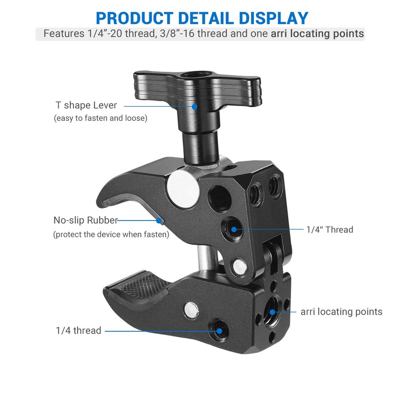SMALLRIG Super Clamp with Jaw Opens from 10 to 55mm