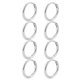 JUZICHEN 3-7 Pairs Silver Gold Hoop Earrings for Women, Stainless Steel, Stainless Steel