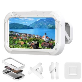 COFALDA Soporte para Celular Ducha, 480° Rotación, Protector para Celular contra Agua, Soporte Impermeable Anti-Niebla para Regadera, Pantalla Táctil Sensible, Compatible con Teléfonos 4-7 Pulgadas