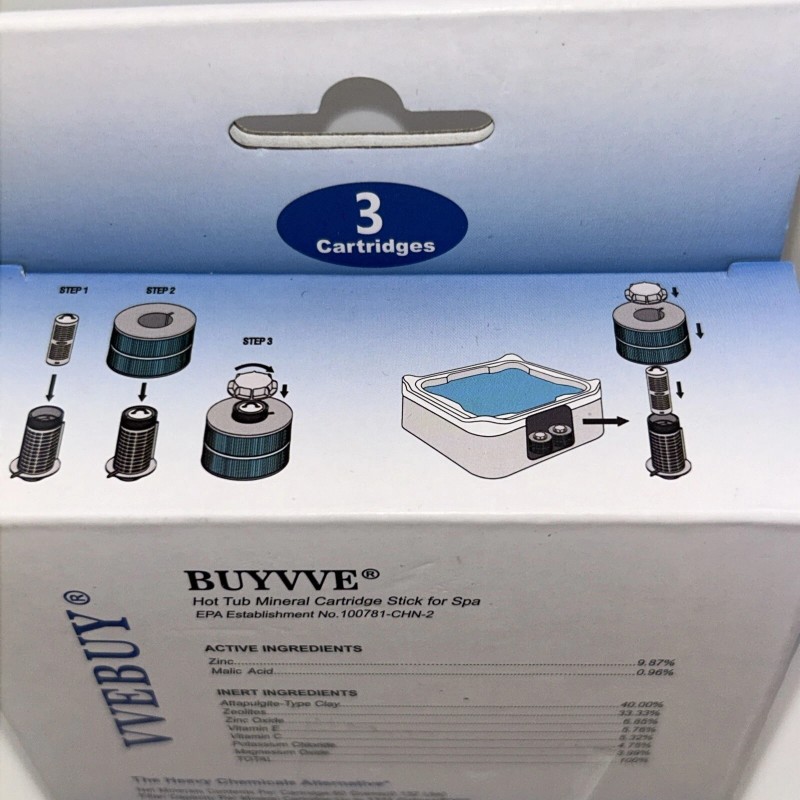 vvebuy (3) Blue Hot Tub Mineral Ion Cartridge Pool for