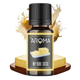 myAROMA Flavour Drops - Butter 10 ml, Flavour Drops Sugar-Free, Calorie Free & Vegan, Natural Food Flavour Without Artificial Dyes for Baking, Food and Drinking, No. 08