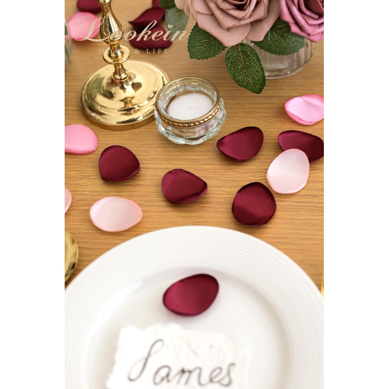 Lookein 300pcs Rose Petals Satin Flower Petals for Wedding Flower