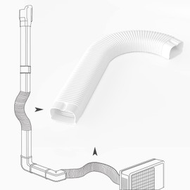 Cestluck Mini-Split Line Set Cover Accesories: 4" 1.9 Ft Flexible Duct for Mini Split Air Conditioner HAVC Central AC, White