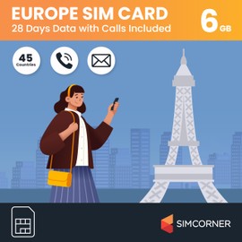 Europe & UK Travel Sim Card | Internet Data | Unlimited Calls (19GB Internet Data)
