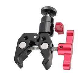 CAMVATE Super Clamp Articulated Mini Ball Head Mount with1/4-20 Screw for DSLR Camera DIY Accessories(Red) - 1669