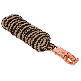 Start Durable Lead Rope Horse 2 m - Durable Horse Knit with Panic Hook - Tie Rope for Pony, Donkey, Goat - Soft & Tear-Resistant Tie Rope (Black/Rose Gold, Panic Hook)