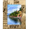 Saddle Mountain Souvenir Italy Collage Laser Engraved Wood Picture Frame