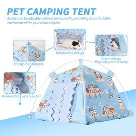 Hamster Mini Tent Hideout, No Bottom Lightweight & Easy to Clean, Rat Bed Without Installing Syrian Hamster Bed House, Suitable for Mouse, Fancy Rat, Chipmunk and Mini Guinea Pig (Beige)