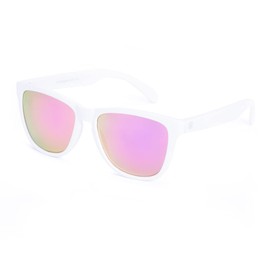 COLOSSEIN Womens Sunglasses UV400 Mirrored Lens, Fit for Outdoor, Vacation, Driving, C31 - White/Pink Mirrored Lens, 55