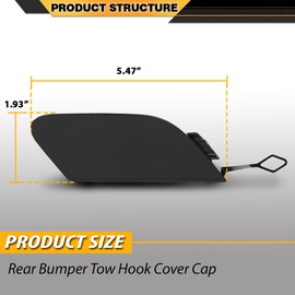 Rear Bumper Tow Hook Cover Cap Compatible with Benz W222 S-Class S400 S450 S500 S550 S550e S560 S600 2014-2019,Not Fit for Cars W/AMG Sport Package 2228850424