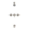 Olympia Faucets P-3230-BN Three Handle Tub/Shower Set, Tarnish Resistant PVD