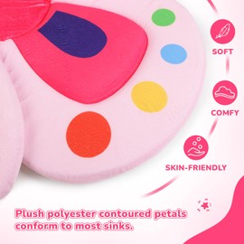 YooxArmor Baby Bath Flower for Sink, Non-Slip Flower Bathtub for Infants 0-6 Months, Soft Baby Sink Bath Cushion for Babies Bath Time, Newborns Bath Essentials Must Haves-Butterfly