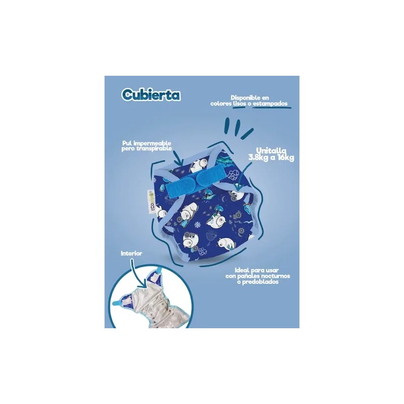 Cubierta Impermeable Para Pañal De Tela Ecopipo 3 Estampada