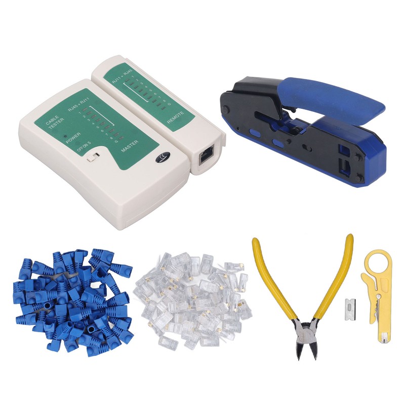RJ45 Crimping Tool Kit Stripping Pliers 8P8C Crystal Head Network