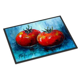 Caroline's Treasures MW1088JMAT Vegetables - Tomatoes Red Toes Doormat 24x36 Front Door Mat Indoor Outdoor Rugs for Entryway, Non Slip Washable Low Pile, 24H X 36W