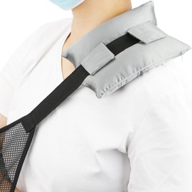 Arm Sling Strap Cushion Neck Pad, Shoulder Elbow Brace Comfort Support Pillow Carry Padded Cover Broken Arms Must Have, Satin Silver Gray