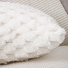 MADIZZ Faux Wool Cream White Throw Pillow Covers 16x16 Inch