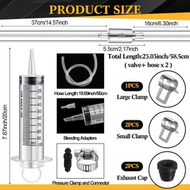 Innconee Brake Bleed Kit Hydraulic Disc Clutches Bleeding Kit Includes 100ml Syringe 50cm Hose and One Way Check Valve Tube Bleeding Tool for Motorcycle Cars Brake System Repair Maintenance