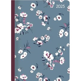 Alpha Edition - Ladytimer Midi Flowers 2025 Pocket Calendar, 12 x 17 cm, Calendar with 192 Pages, Note Options, Bucket List, Weekly View on 2 Pages and International Calendar