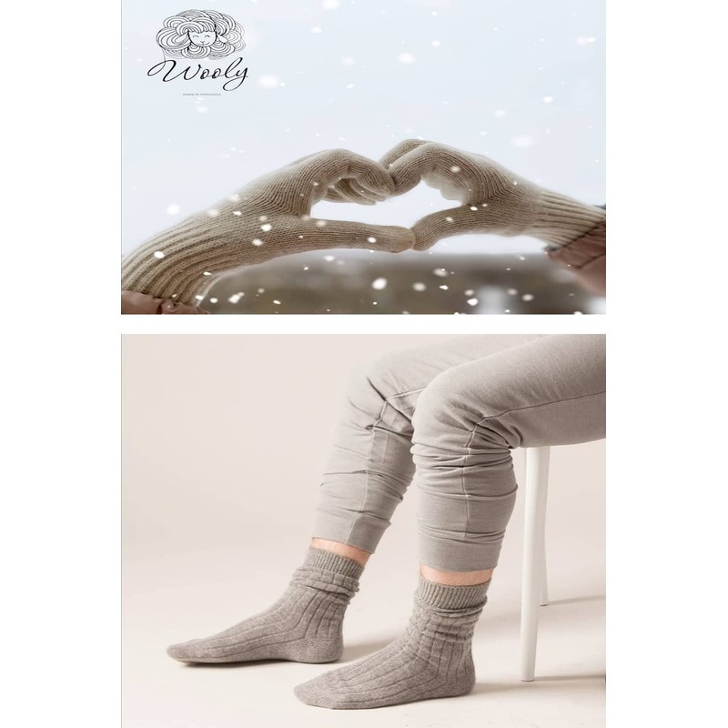 S.D.W 100% Wool Organic Non-Dyed Wool Socks, Cold Protection, Wool