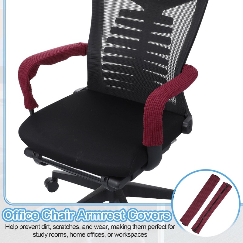 PATIKIL 45 x 11cm Office Chair Armrest Covers 2Pair Black